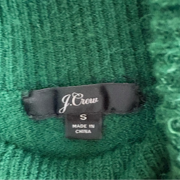 J. Crew Turtleneck Sweater Dress S Green Merino Wool Alpaca Fisherman Academia - Picture 3 of 7